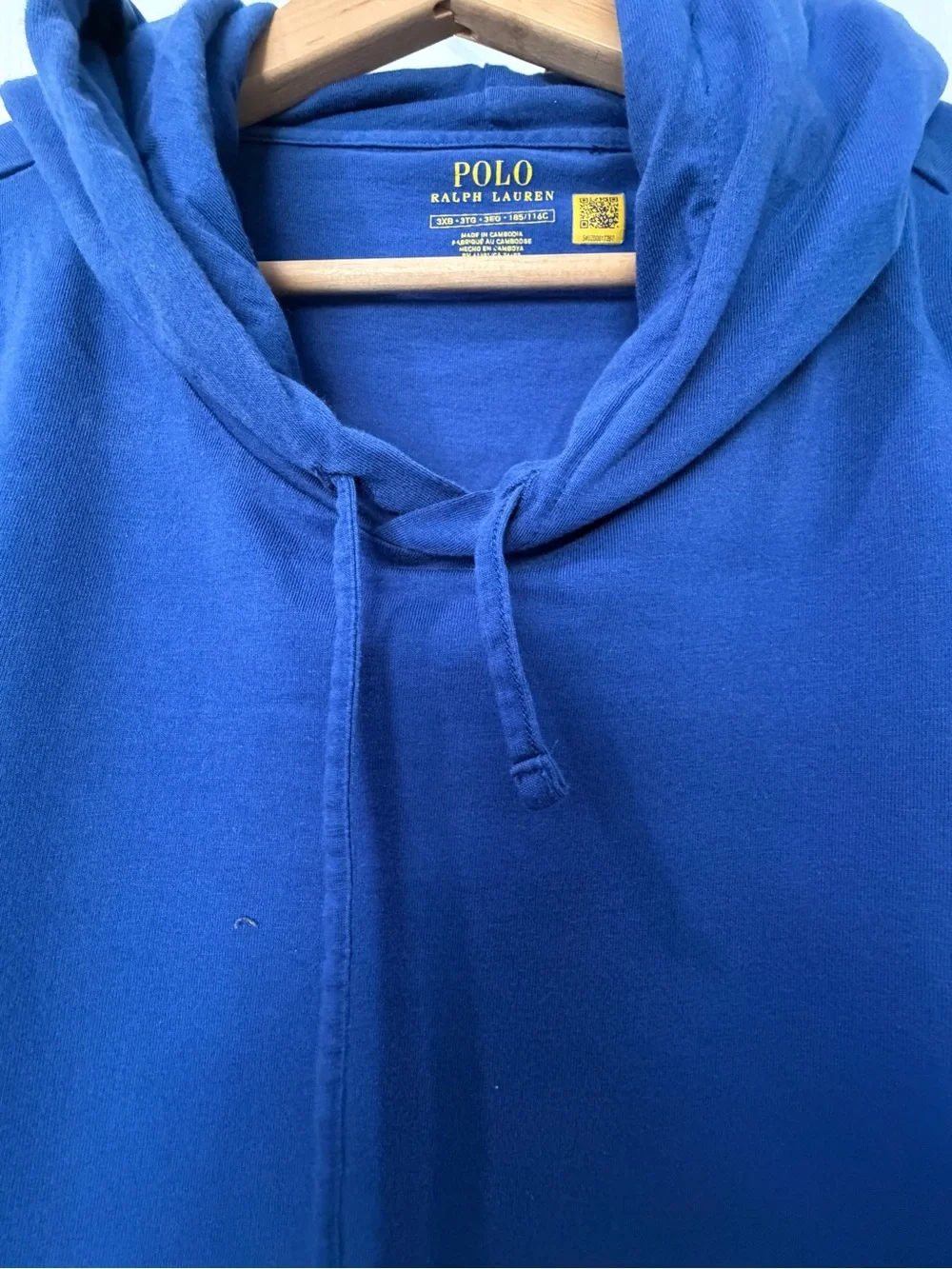 Polo by Ralph Lauren Royal Blue Hooded Long Sleeve Tee